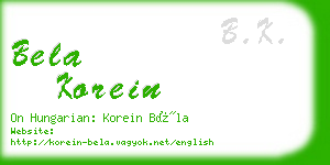 bela korein business card